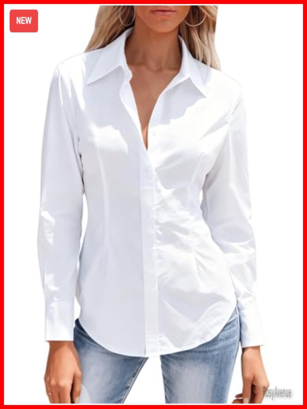 Women's Wrinkle Free Button Down Shirt Long Sleeve Collared Blouse